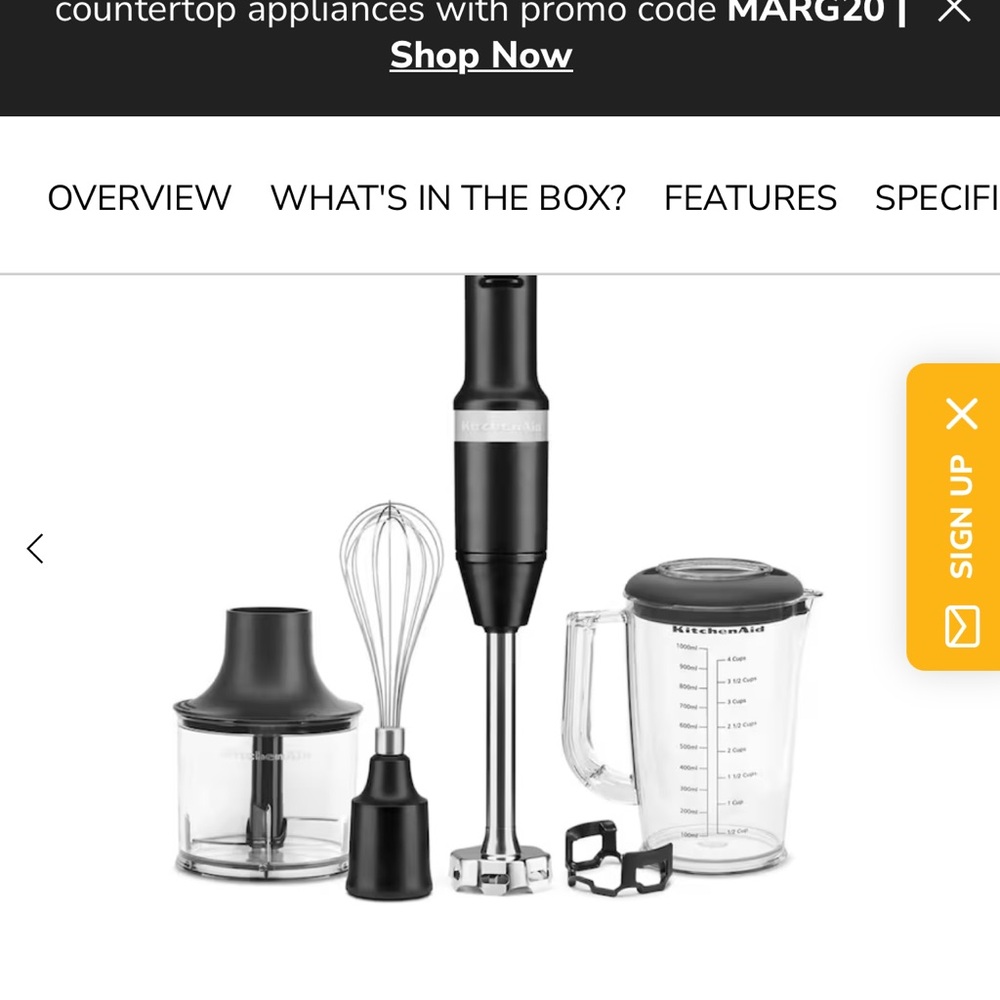 KitchenAid had blender whisk emulsion NEW storage box khb2561